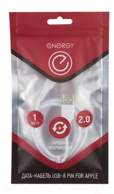 Кабель Energy ET-05 USB/Lightning / R006289 (белый)