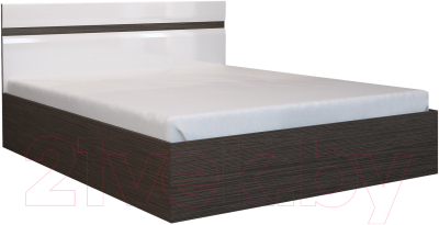 Двуспальная кровать Стендмебель Вегас 160 (белый глянец/венге)
