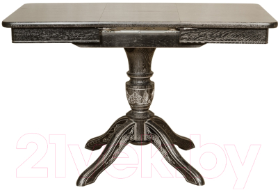 Обеденный стол Оримэкс Рондо-ПР (дуб/тон венге с серебряной патиной/резьба)