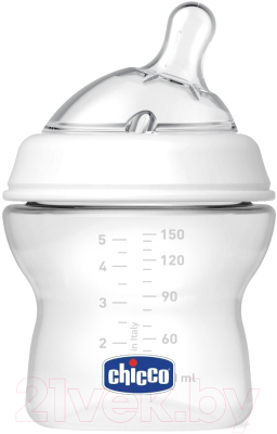 Бутылочка для кормления Chicco Natural Feeling с силиконовой соской с наклоном / 310205 (150мл)