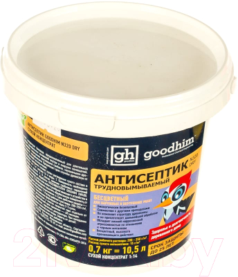 

Антисептик для древесины GoodHim, Бесцветный, Dry сухой концентрированный N320 / 58674