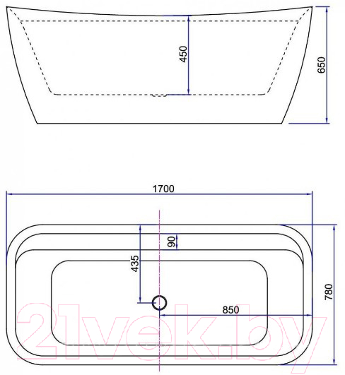 Ванна акриловая Allen Brau Infinity 2 2.21002.20 / 259592 (170х78)