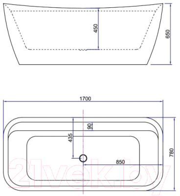 Ванна акриловая Allen Brau Infinity 2 2.21002.21 / 259598 (170х78)