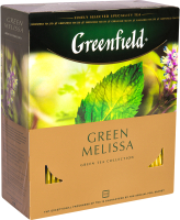 Чай пакетированный GREENFIELD Green Melissa зеленый / Nd-00001842 (100пак) - 