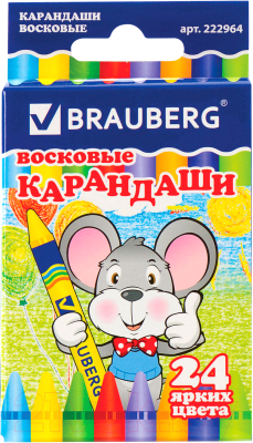 Восковые мелки Brauberg Пифагор / 222964 (24цв)