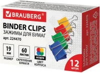 Зажим для бумаги Brauberg 224470 (12шт) - 