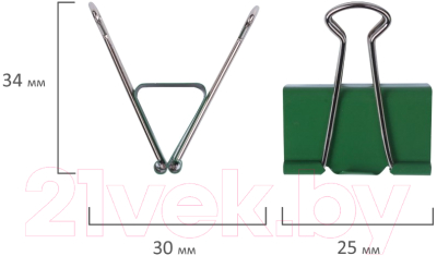 Зажим для бумаги Brauberg 224471 (12шт)