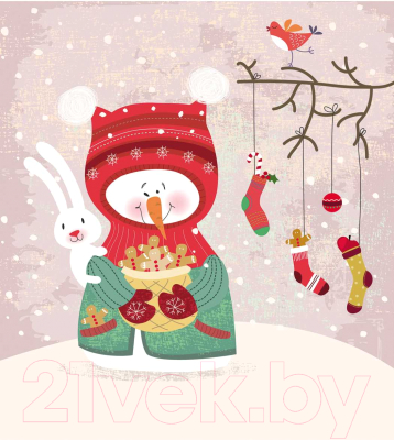 Наволочка декоративная JoyArty Угощение от снеговика / sl_78072