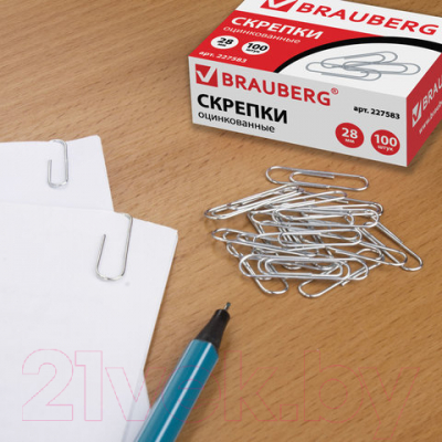 Скрепки Brauberg 227583 (100шт)