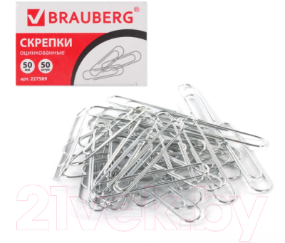 Скрепки Brauberg 227589 (50шт)