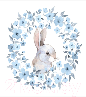 Наволочка декоративная JoyArty Цветочный кролик / sl_13892