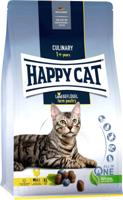 Сухой корм для кошек Happy Cat Culinary 1+ Years Land Geflugel Домашняя птица / 70569 (1.3кг)