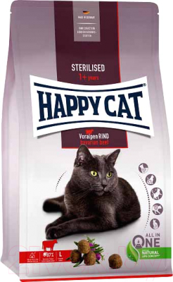 Сухой корм для кошек Happy Cat Sterilised Voralpen-Rind Баварская говядина / 70574 (1.3кг)