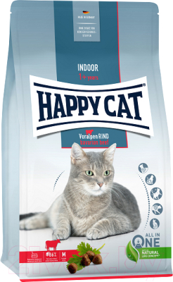 Сухой корм для кошек Happy Cat Indoor 1+ Years Voralpen Rind Говядина / 70592 (1.3кг)