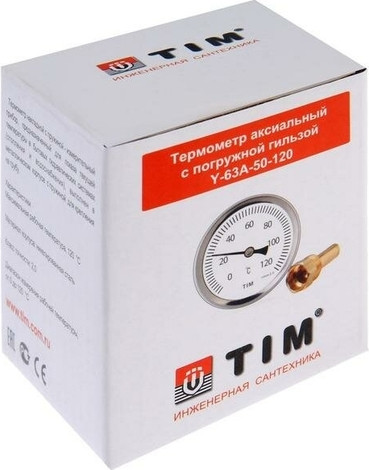 Изображение товара Термометр биметаллический Tim Y-63A-50-120