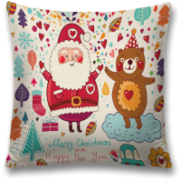 

Наволочка декоративная JoyArty, Дед Мороз с медведем / sl_78660