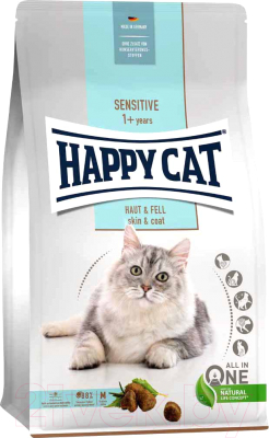 Сухой корм для кошек Happy Cat Sensitive Haut&Fell Для кожи и шерсти / 70600 (1.3кг)