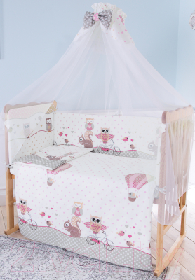 Комплект постельный для малышей Баю-Бай Раздолье / К120-Р1 (розовый)