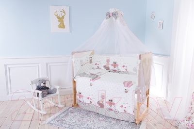 Комплект постельный для малышей Баю-Бай Раздолье / К90-Р1 (розовый)