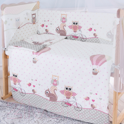 Комплект постельный для малышей Баю-Бай Раздолье / К80-Р1 (розовый)