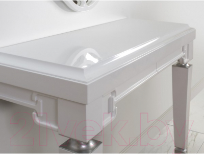 Консоль для ванной Belux Кастилия НК120-02 (111, белый глянец/поталь серебристый)