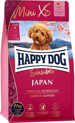 

Корм для собак Happy Dog, Mini XS Sensible Japan Форель, морские водоросли, рис / 60943