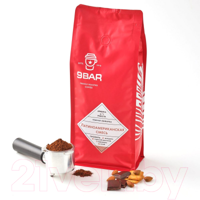 Кофе в зернах 9BAR Латиноамериканская смесь 60% Арабика 40% Робуста (1кг)