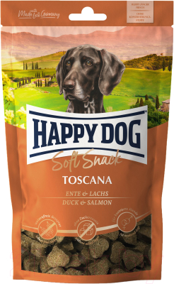 

Лакомство для собак Happy Dog, Soft Snack Toscana Утка, лосось / 60687