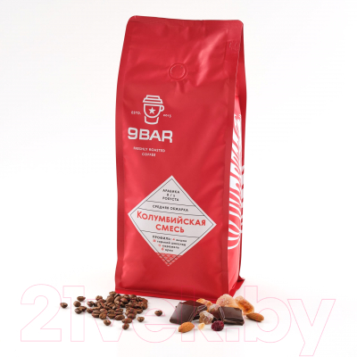 Кофе в зернах 9BAR Колумбийская смесь 80% Арабика 20% Робуста (250г)