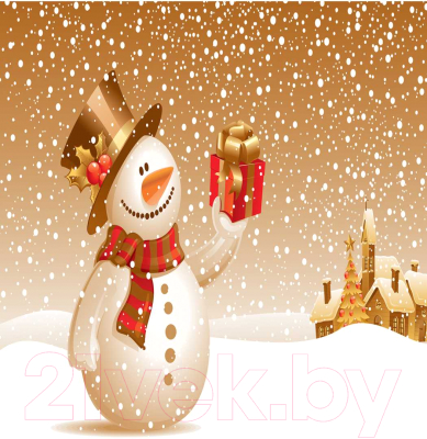 Наволочка декоративная JoyArty Подарок снеговика / sl_4548
