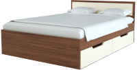 Двуспальная кровать Стендмебель Гармония КР-604 160x200 (ясень шимо светлый/ясень шимо темный) - 