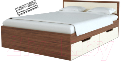 Односпальная кровать Стендмебель Гармония КР-607 80x200 (ясень шимо светлый/ясень шимо темный)