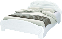 Двуспальная кровать Стендмебель Медина КР-042 с ПМ (белый дуб/ясень анкор) - 