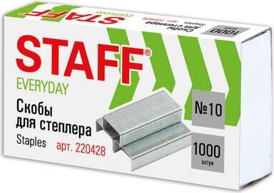 Скобы канцелярские Staff Basic №10/ 220428 (1000шт) - 