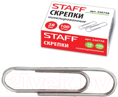 Скрепки Staff Everyday / 226758 (100шт)