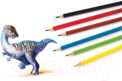 Изображение товара Набор цветных карандашей Юнландия Сладкие истории / 181392 (6цв)