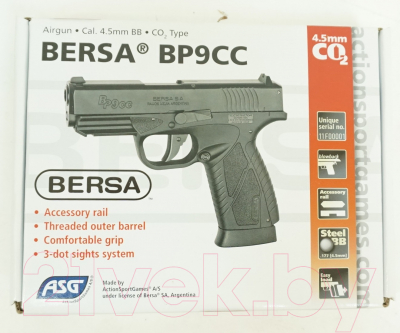 Пистолет пневматический ASG Bersa BP9CC Blowback 4.5мм / 17301