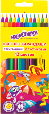 Набор цветных карандашей Юнландия Карнавал / 181684 (12цв)