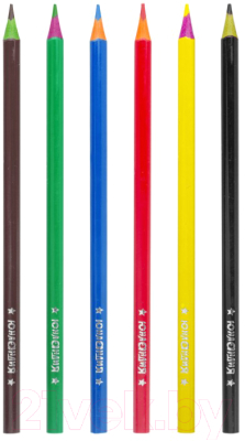 Набор цветных карандашей Юнландия Карнавал / 181683 (6цв)