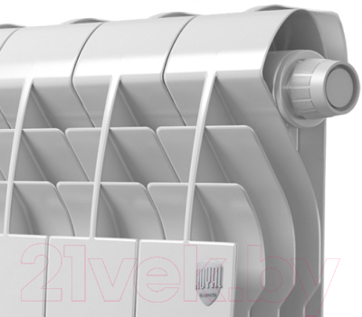 Радиатор биметаллический Royal Thermo BiLiner 500 (4 секции, с монтажным комплектом, кронштейном и кранами)