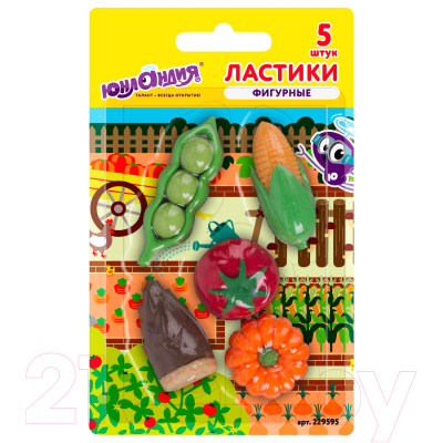 Изображение товара Набор ластиков Юнландия Огород / 229595 (5шт)