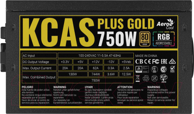 Блок питания для компьютера AeroCool KCAS Plus Gold 750W