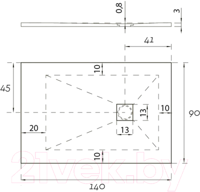 Душевой поддон Aquanet Pleasure New 140x90 / 258879