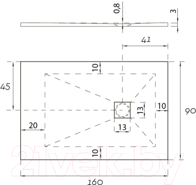 Душевой поддон Aquanet Pleasure New 160x90 / 258881