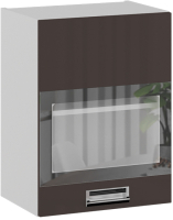 Шкаф навесной для кухни ТриЯ Бьюти со стеклом левый В_60-45_1ДРс(А) (грэй) - 
