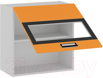 Шкаф навесной для кухни ТриЯ Бьюти со стеклом В_60-60_1ДОс (оранжевый)