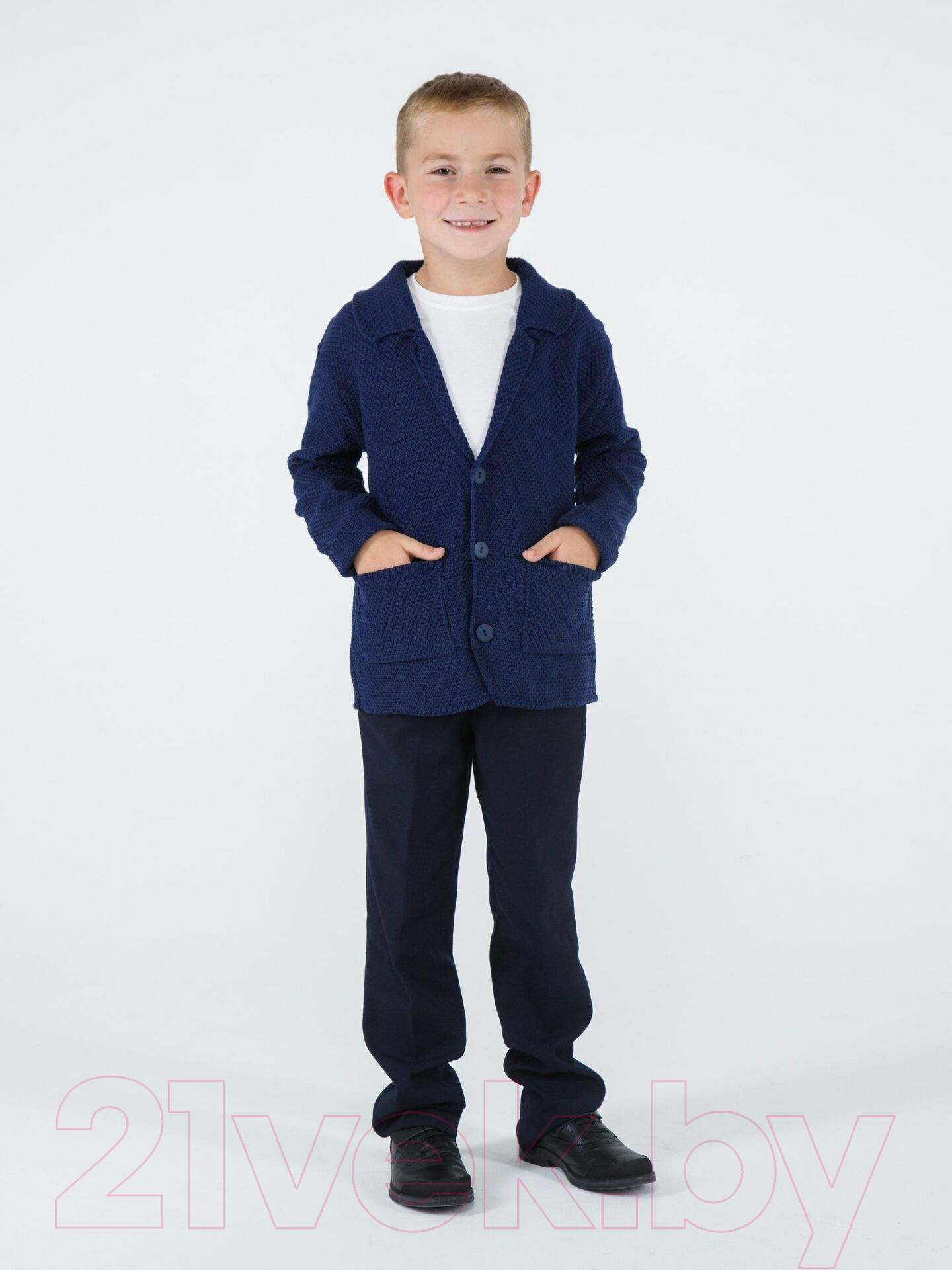 Жакет детский Amarobaby Pure Love School / AB-OD21-PLS2001/20-122 (синий, р-р 116-122) — фото 6