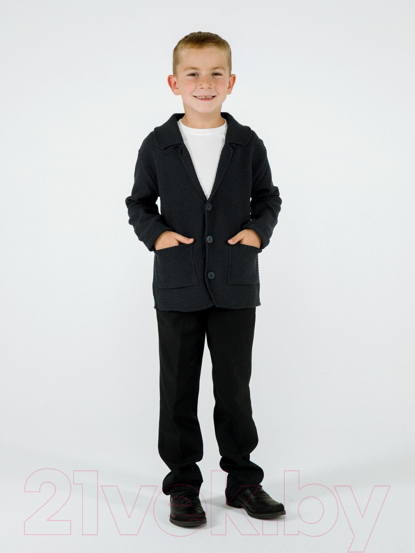 Жакет детский Amarobaby Pure Love School / AB-OD21-PLS2001/09-122 (черный, р-р 116-122) — фото 6