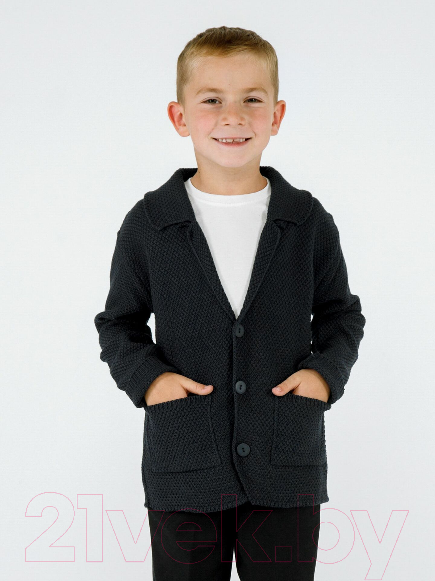 Жакет детский Amarobaby Pure Love School / AB-OD21-PLS2001/09-134 (черный, р-р 128-134) — фото 6