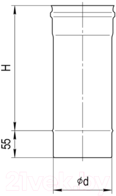 Труба дымохода Ferrum Ф100 / f0801 (0.25м, 430/0.5 мм)